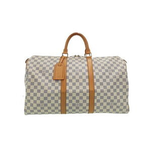 Louis Vuitton Damier Azur White Keepall Boston Bag